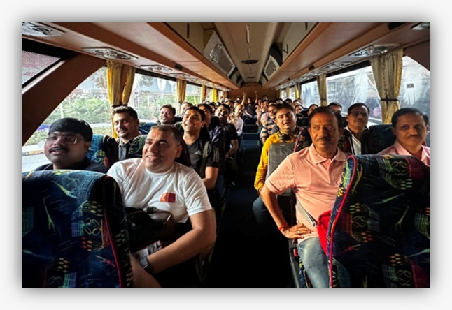 Corporate offsite bus branding