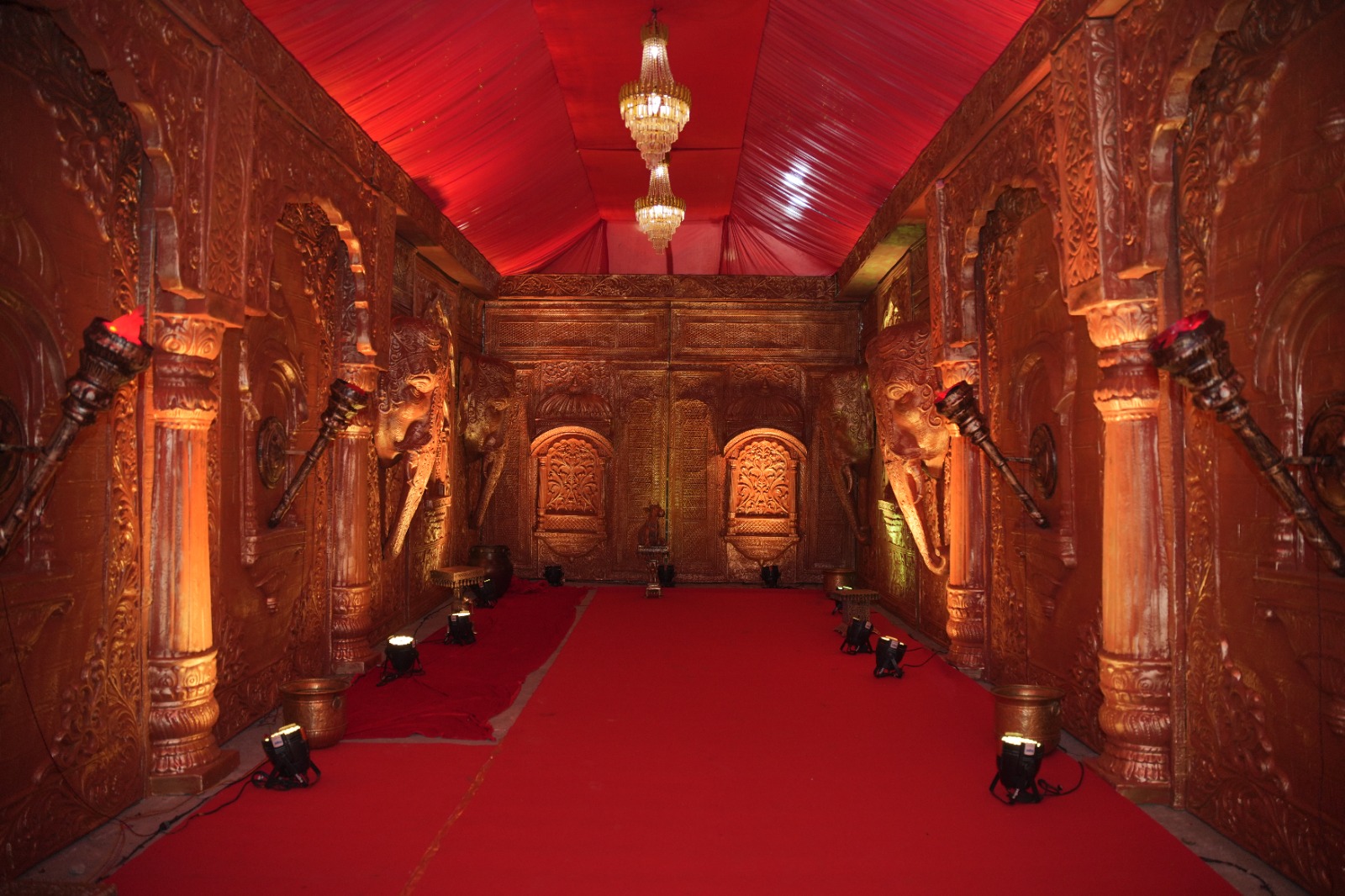 Royal durbar themed entryway tent